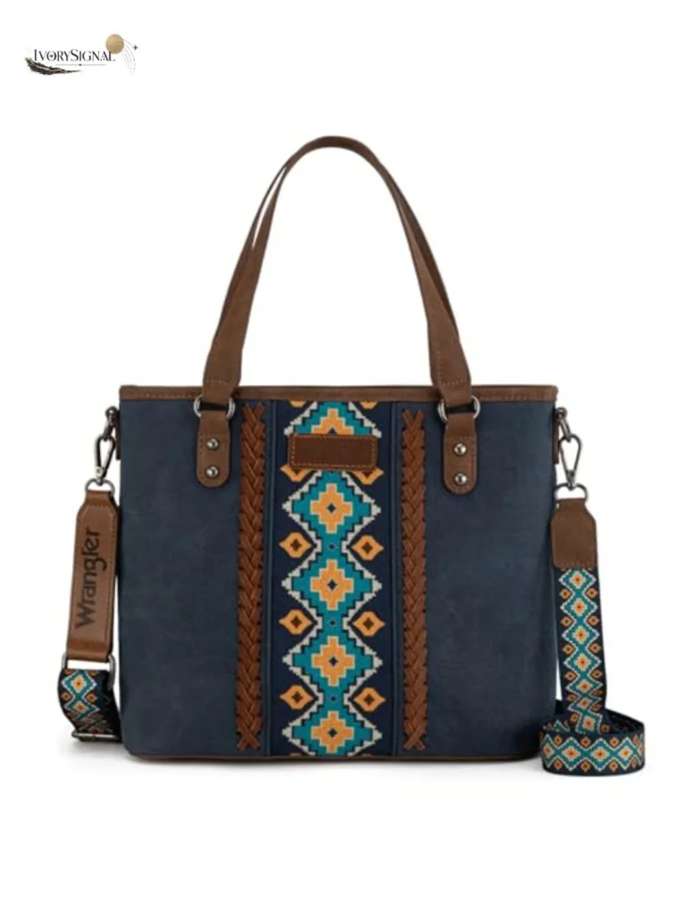 Western Aztec Tote Bag with Detachable Strap Satchel Handbag